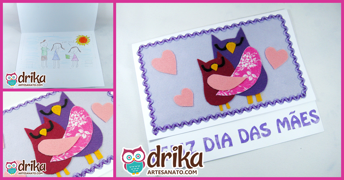 Molde Para Baixar Cartão Mãe Coruja Em Duas Versões