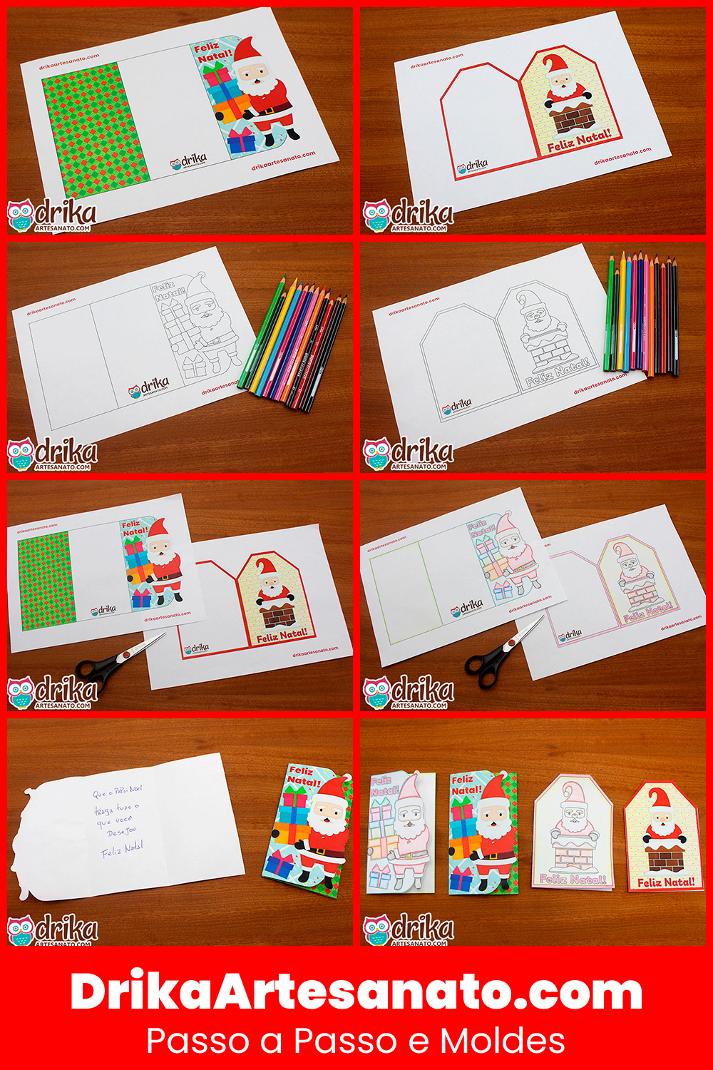 Cartões de Natal para Imprimir e Colorir