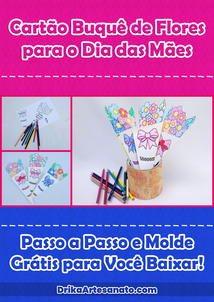 Cartão Buquê de Flores para o Dia das Mães