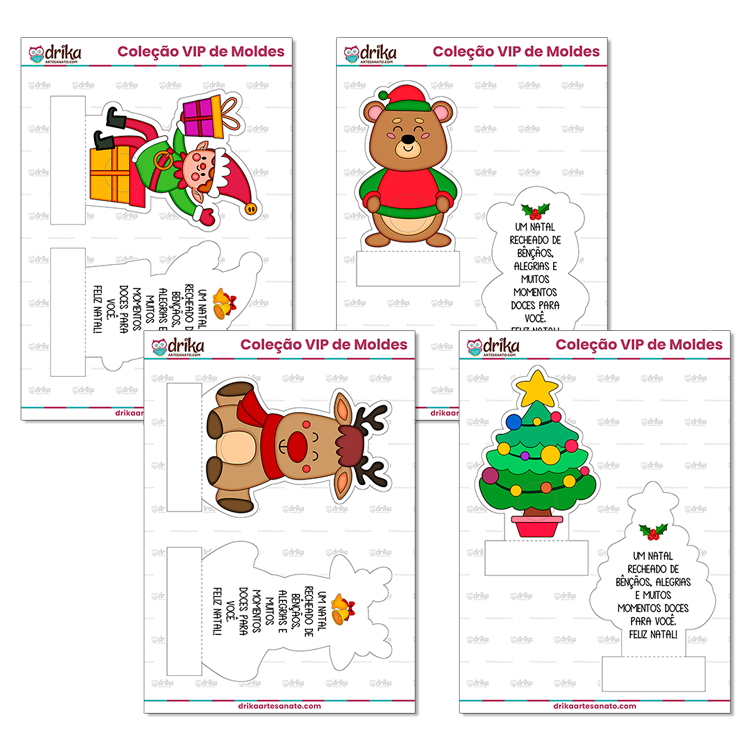 Coleção VIP de 10 Moldes de Porta Bombons de Natal em PDF para Imprimir!