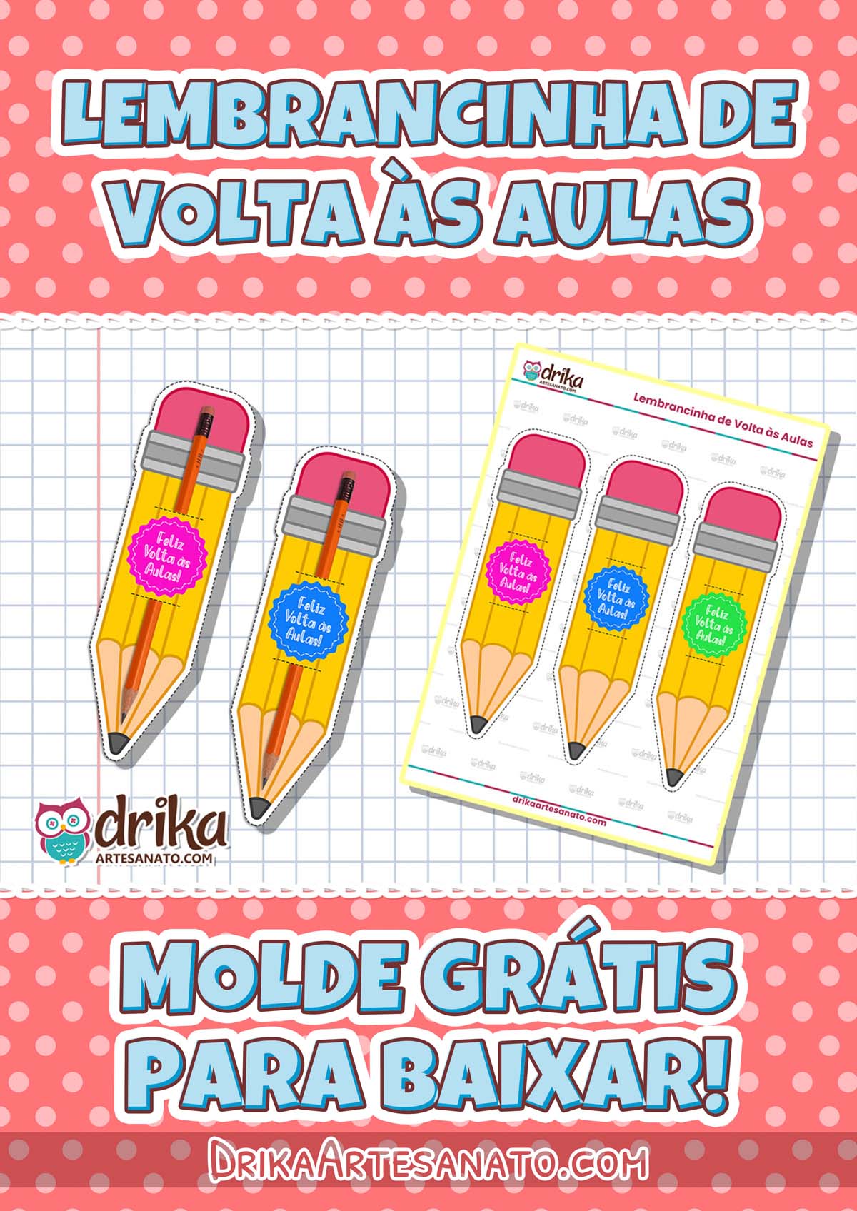 Lembrancinha de Volta às Aulas com Lápis para Imprimir