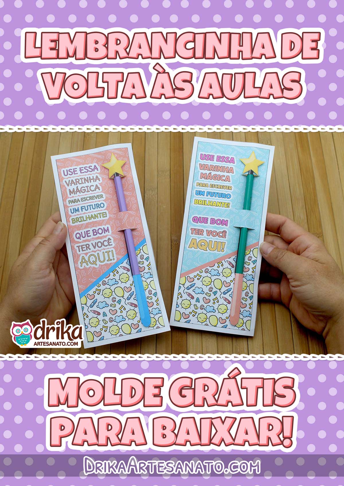 Lembrancinha de Volta às Aulas: Card com Lápis para Imprimir