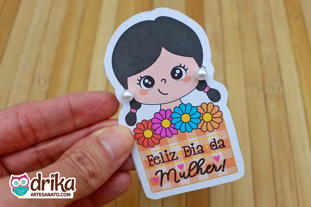 Cartão Pérola com Mulher Cute: 5 Modelos