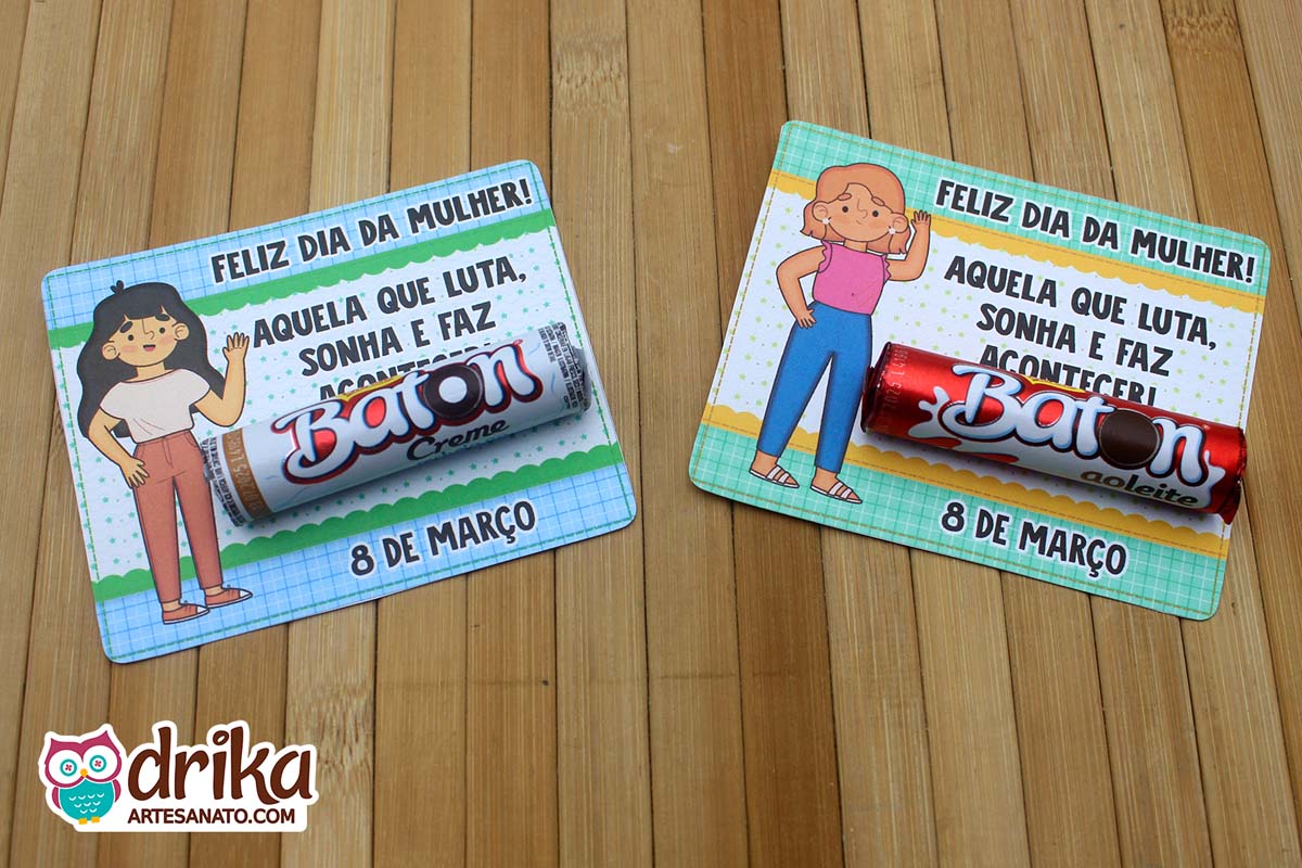 Lembrancinha de Dia da Mulher Cartão Porta Batom