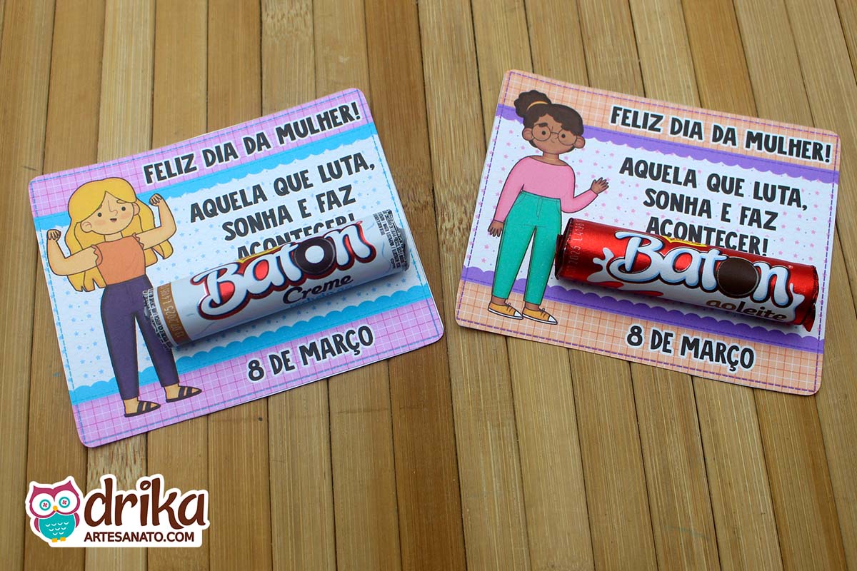 Lembrancinha de Dia da Mulher Cartão Porta Batom