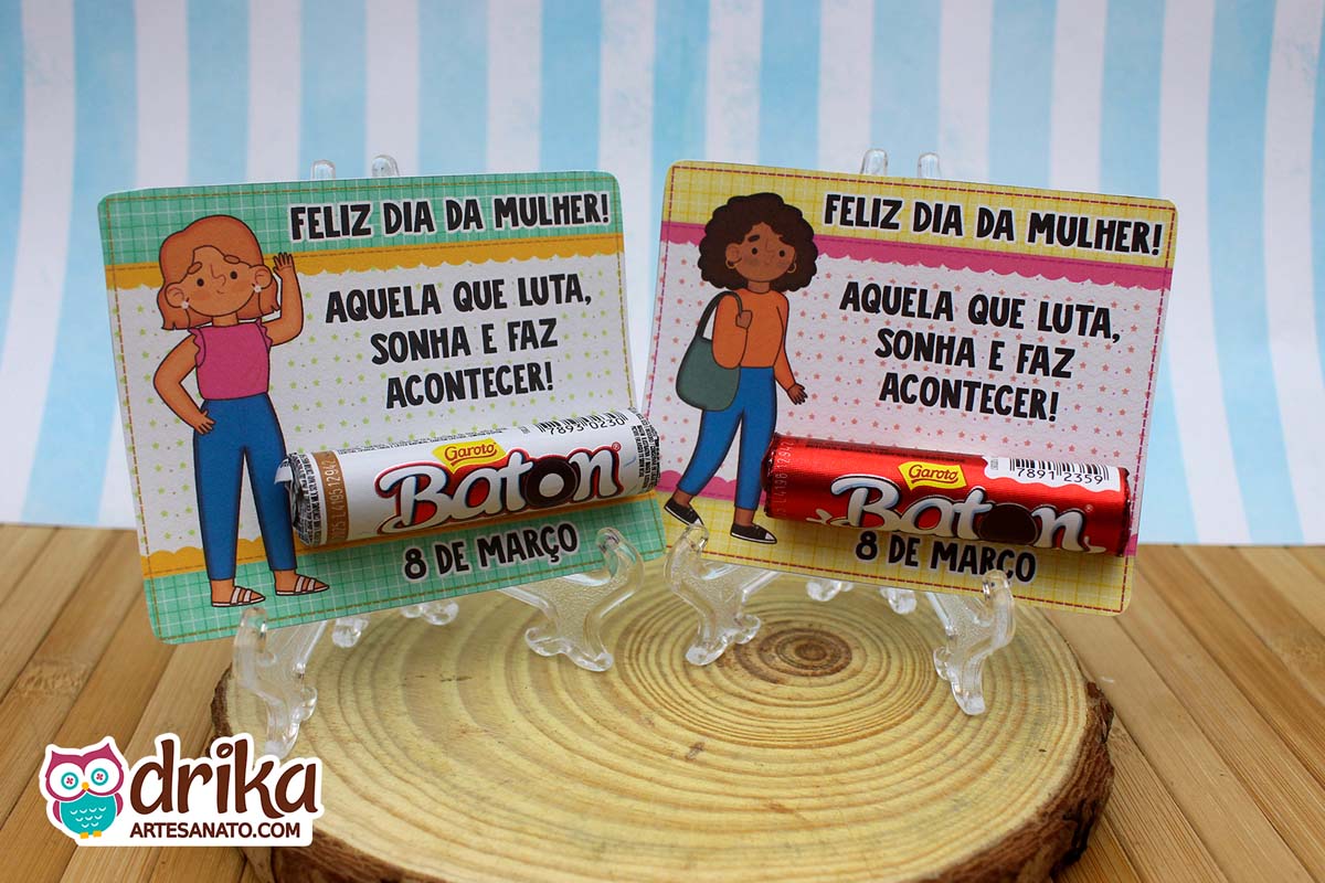 Lembrancinha de Dia da Mulher Cartão Porta Batom