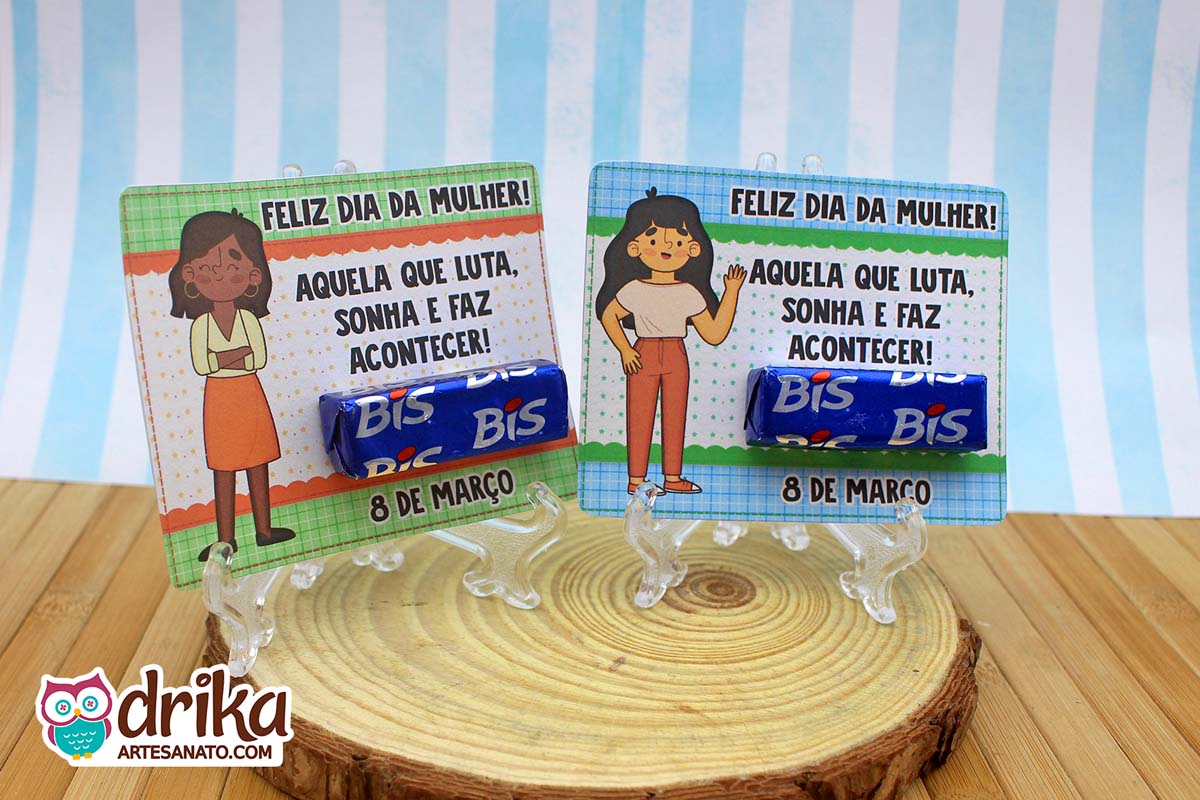 Lembrancinha de Dia da Mulher Cartão Porta Bis
