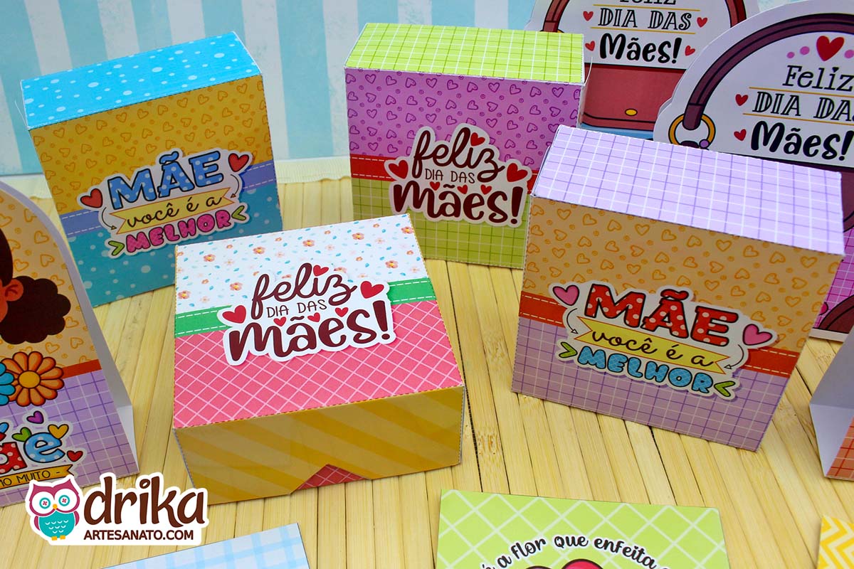 Várias lembrancinhas personalizadas para o Dia das Mães