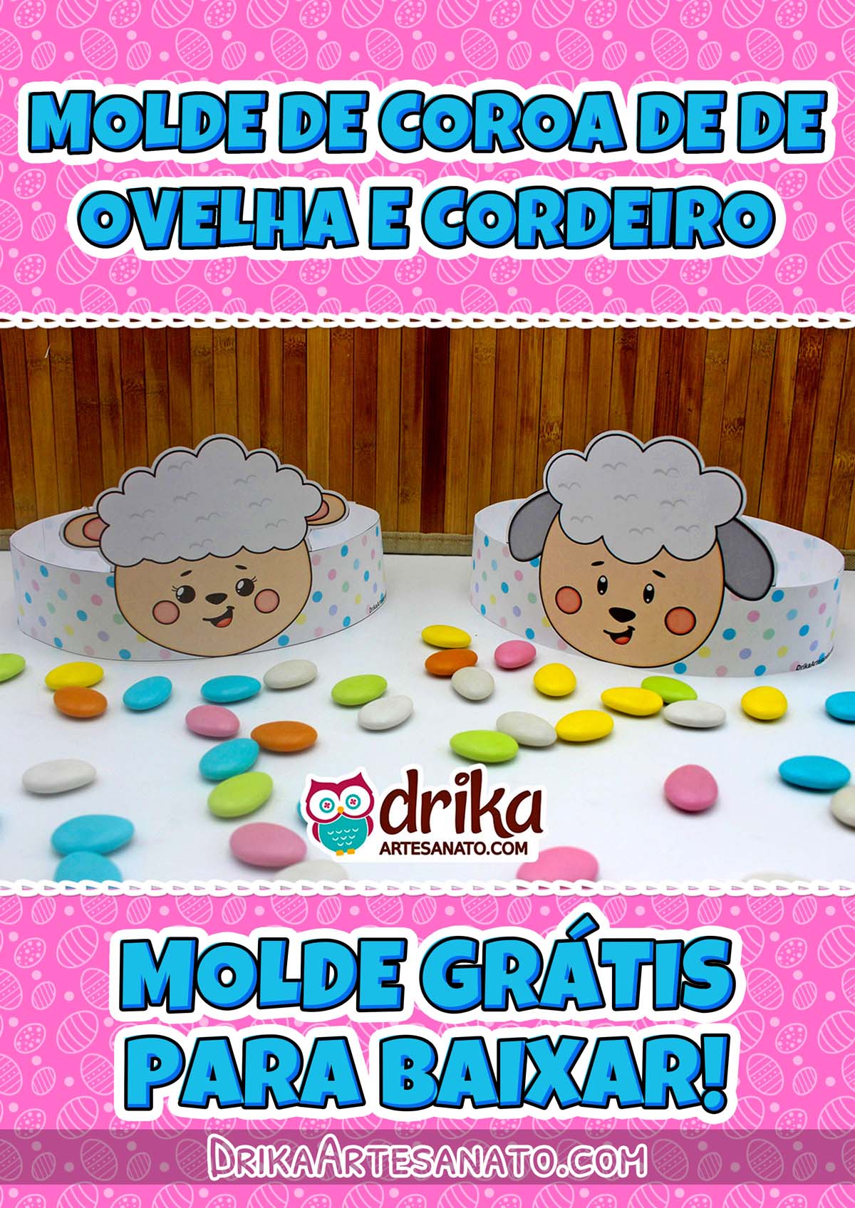 Molde de Coroa de Ovelha e Cordeiro para Imprimir Grátis!