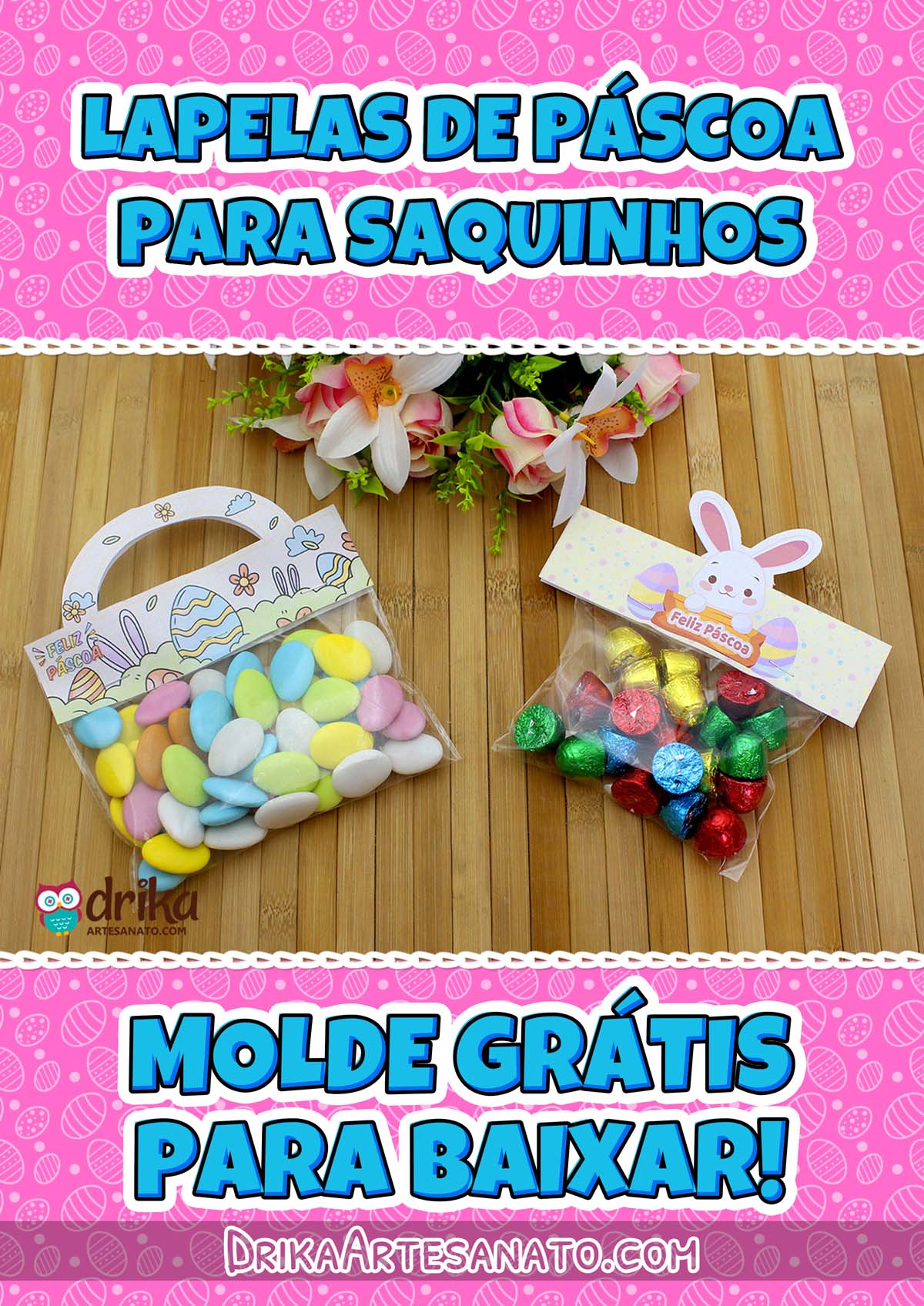 Lapela de Páscoa para Saquinho para Imprimir Grátis