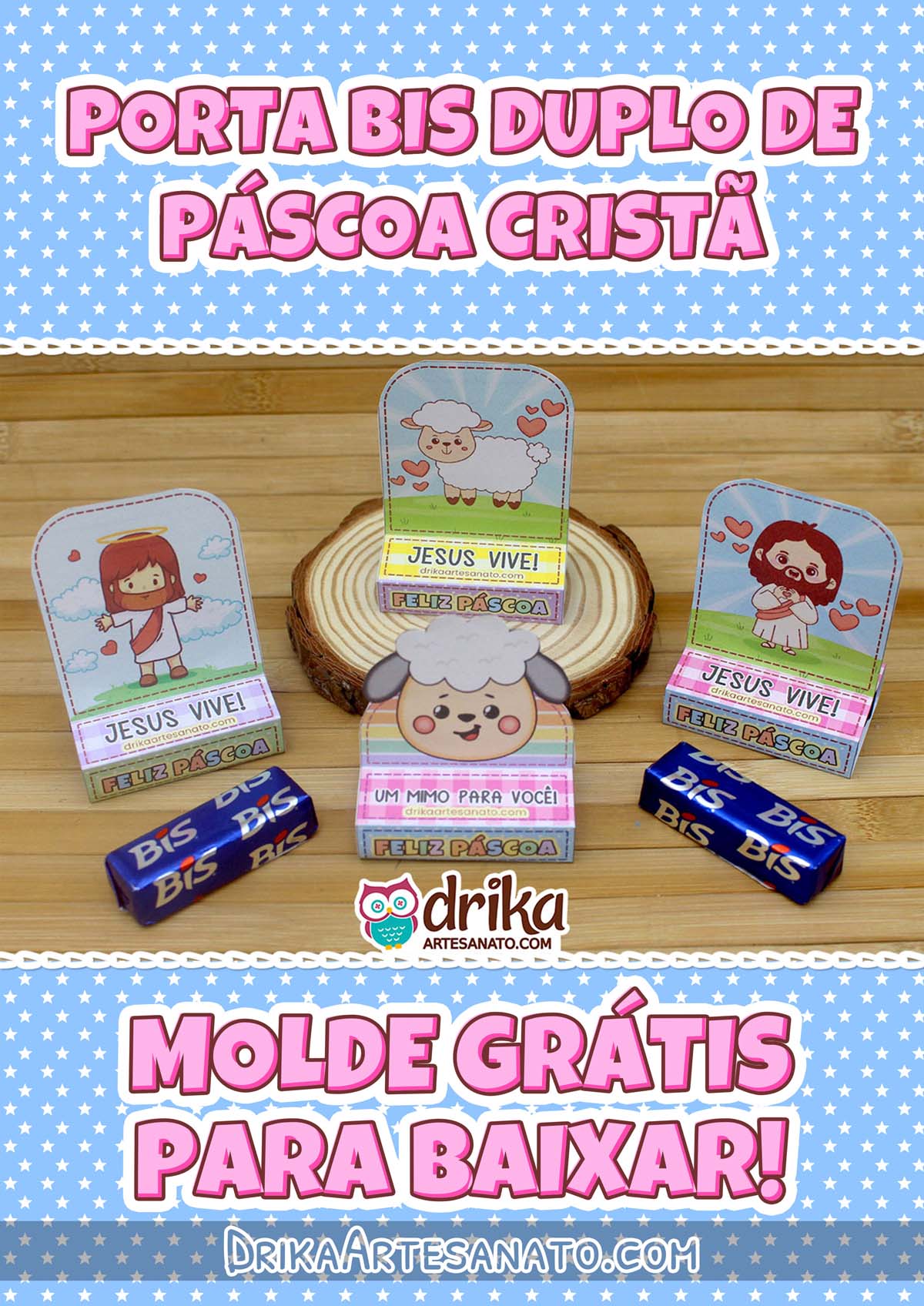 Porta Bis Duplo de Páscoa Cristã para Imprimir Grátis
