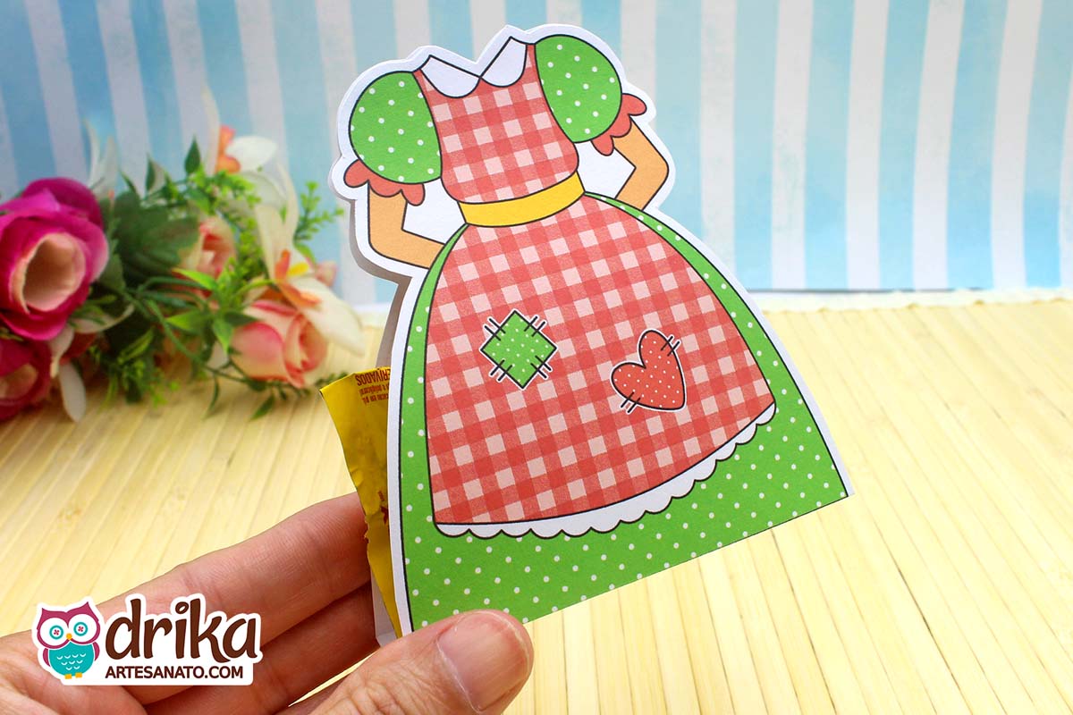 Porta Bombom Vestido Caipira: 4 Modelos