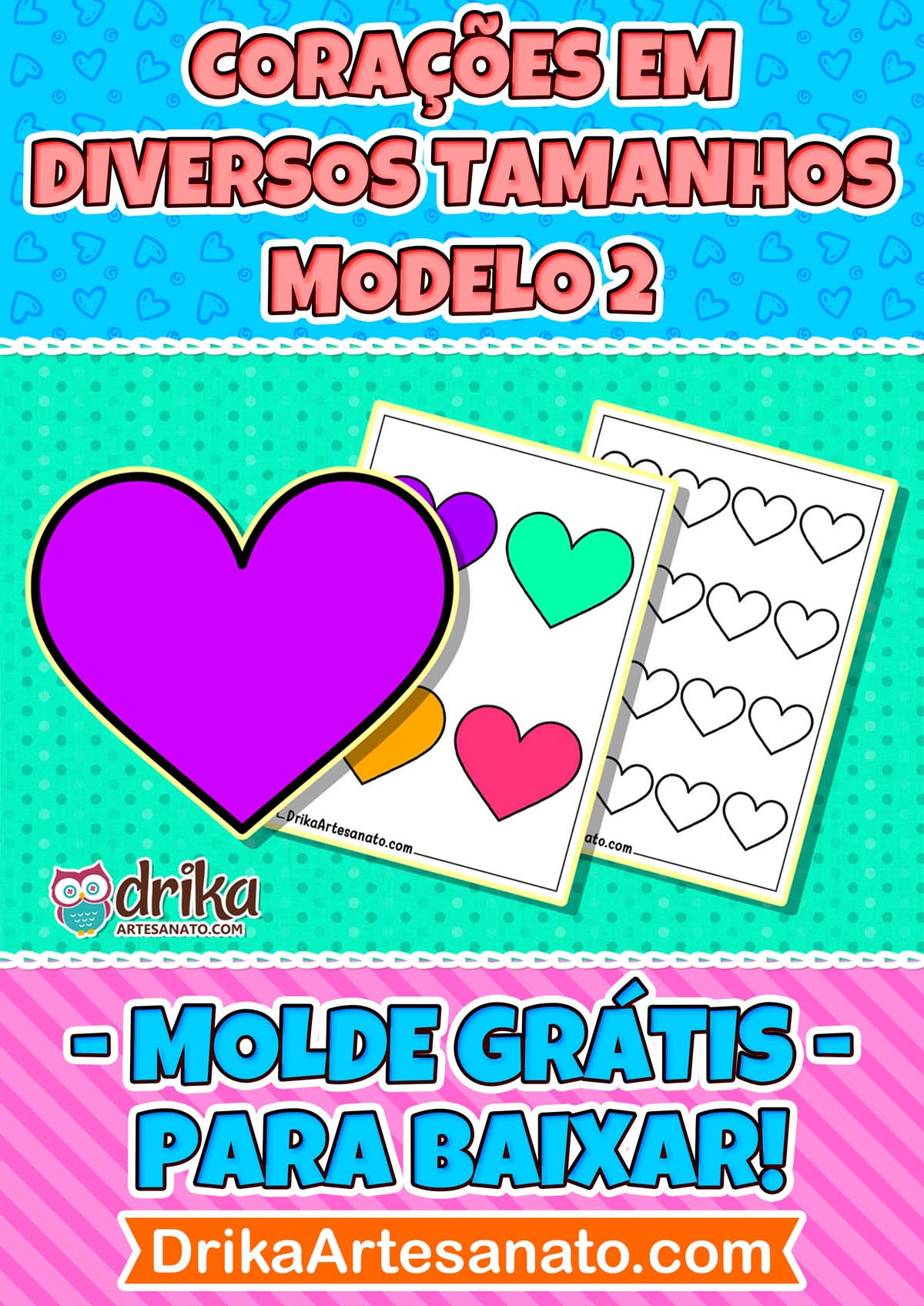 Moldes de Corações em vários tamanhos diferentes