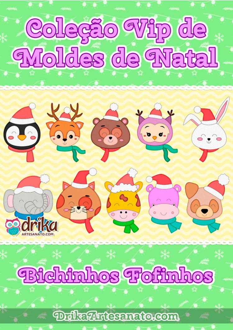 Molde de Bichinhos Fofinhos de Natal