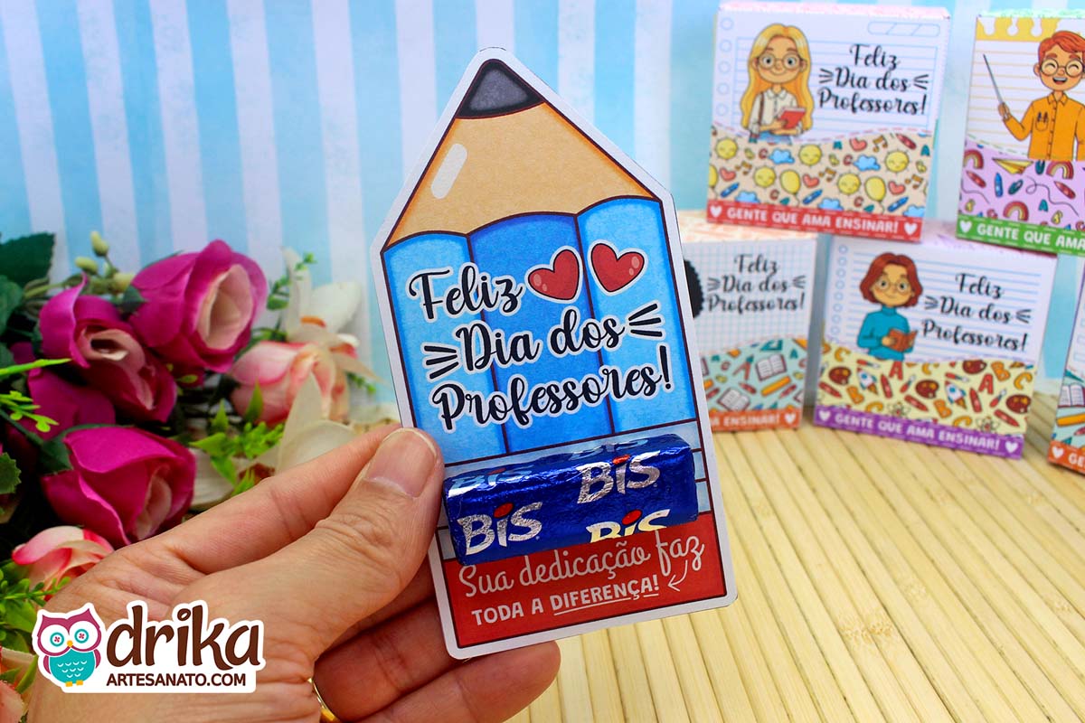 Cartão Lápis Porta-bis: 5 modelos de Lembrancinhas de Dia dos Professores