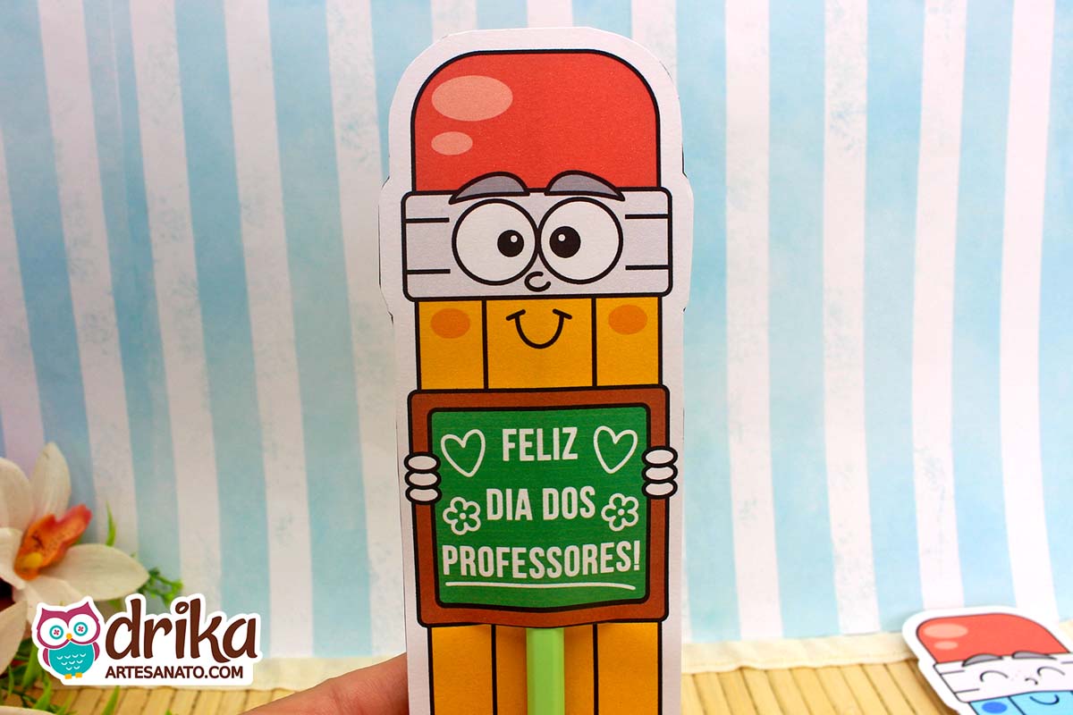 Cartão Porta-lápis Gigante: 6 modelos de Lembrancinhas de Dia dos Professores
