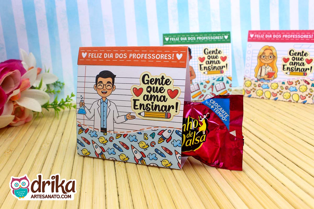 Porta-bombom Professores Cute: 10 modelos de Lembrancinhas de Dia dos Professores