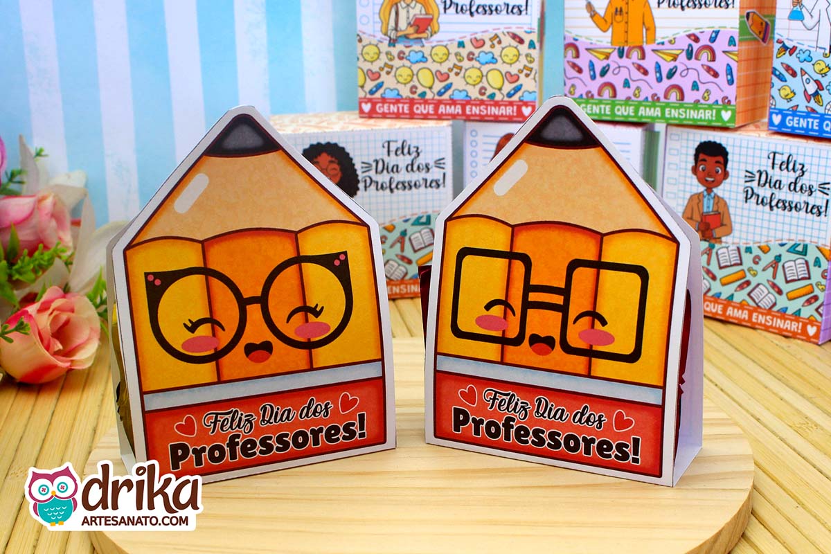 Porta-bombom Lápis Cute: 4 modelos de Lembrancinhas de Dia dos Professores