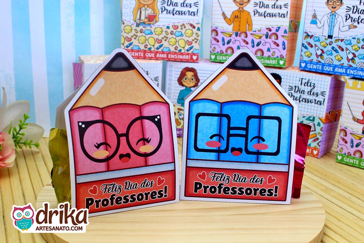 Porta-bombom Lápis Cute: 4 modelos de Lembrancinhas de Dia dos Professores