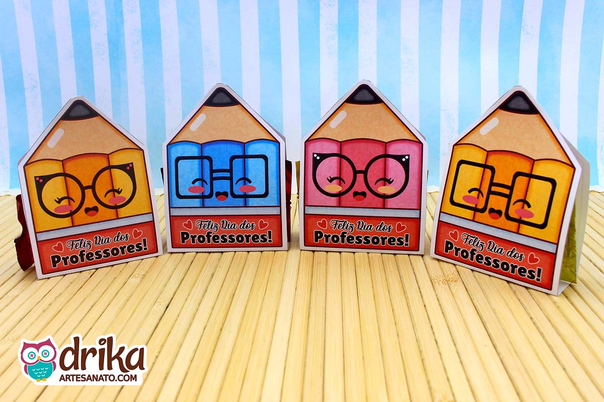 Porta-bombom Lápis Cute: 4 modelos de Lembrancinhas de Dia dos Professores