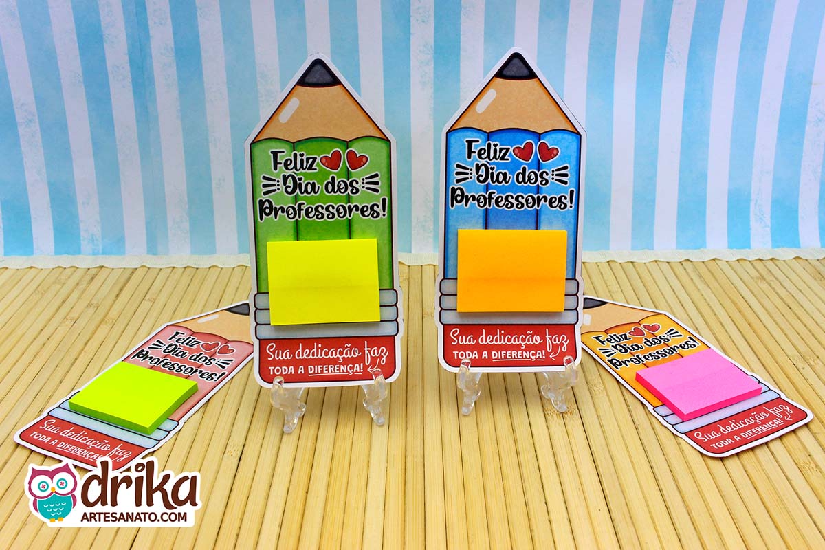 Porta-Post-it Lápis Cute: 4 modelos de Lembrancinhas de Dia dos Professores