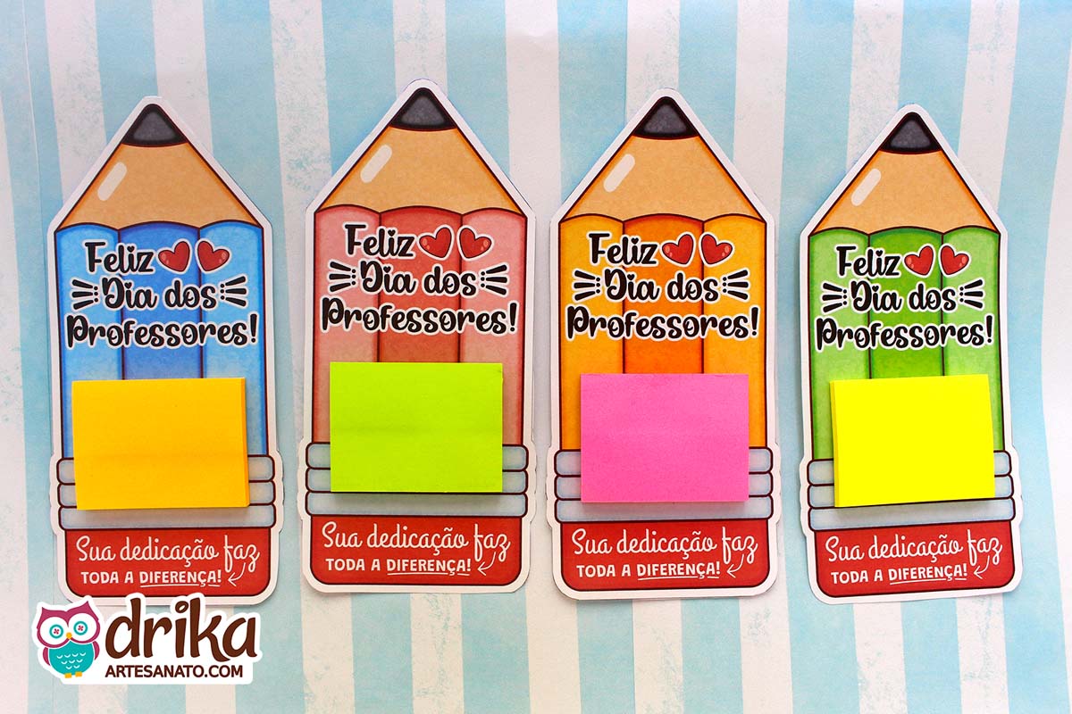Porta-Post-it Lápis Cute: 4 modelos de Lembrancinhas de Dia dos Professores