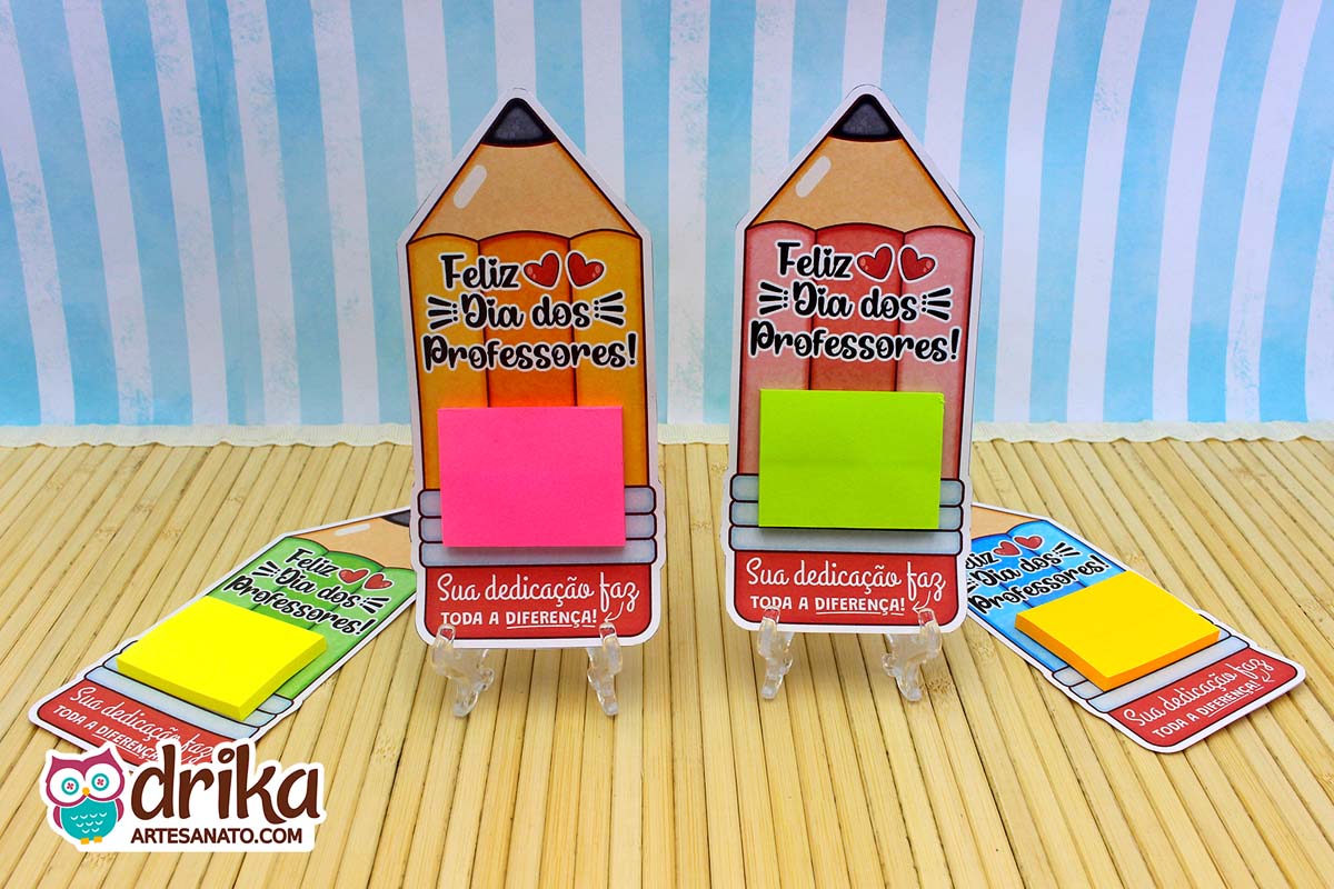 Porta-Post-it Lápis Cute: 4 modelos de Lembrancinhas de Dia dos Professores