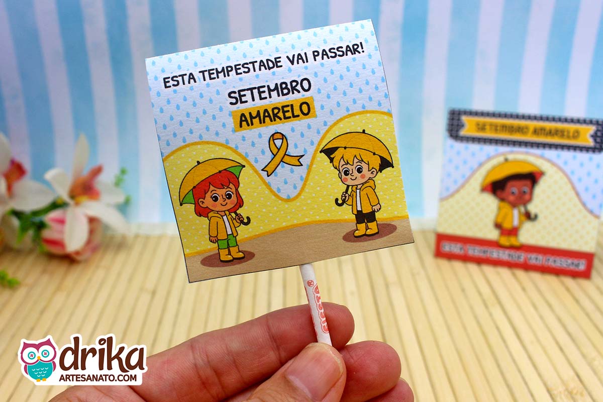 Capinha para Pirulito do Setembro Amarelo: 5 modelos