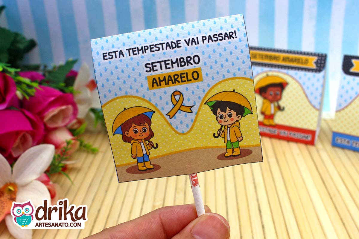 Capinha para Pirulito do Setembro Amarelo: 5 modelos