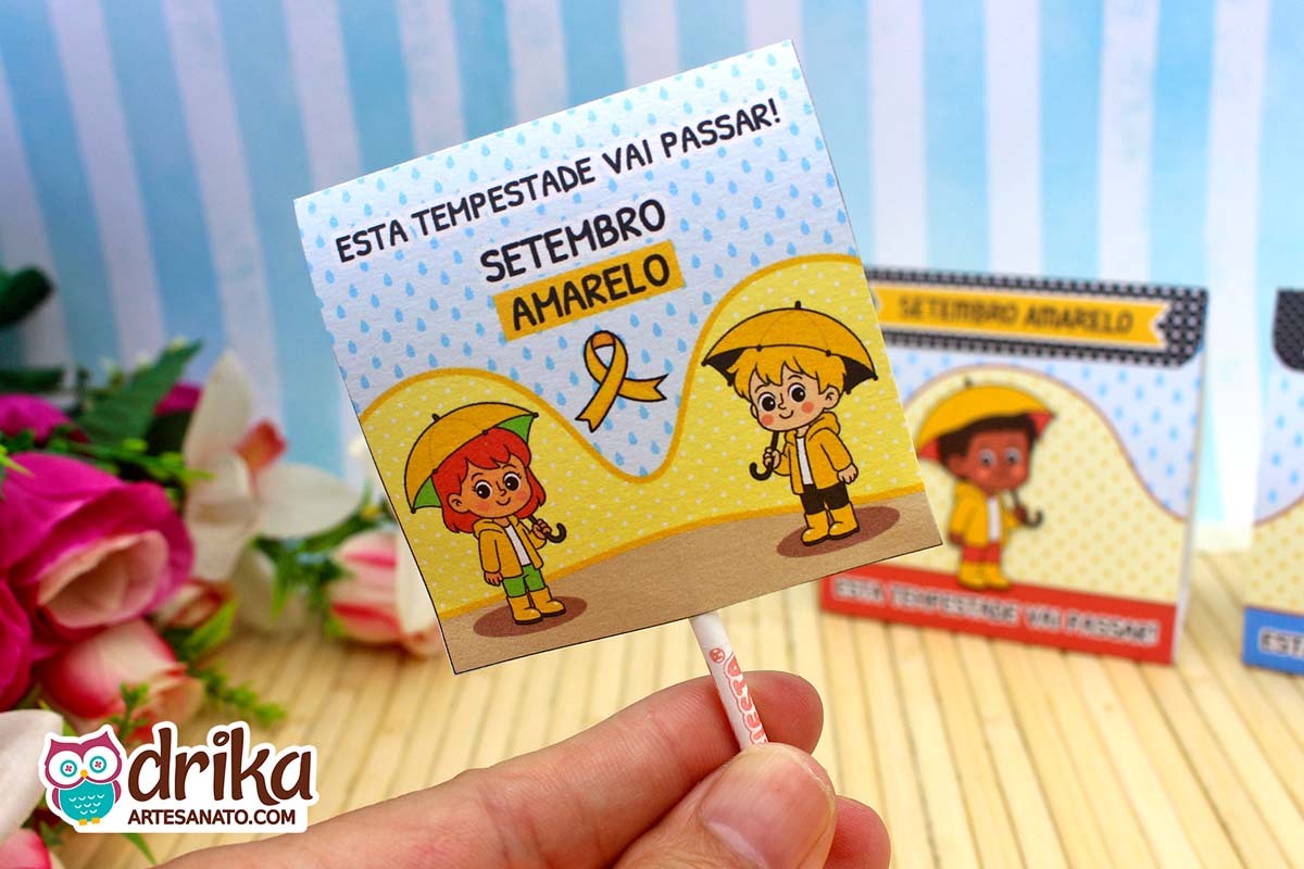 Capinha para Pirulito do Setembro Amarelo: 5 modelos