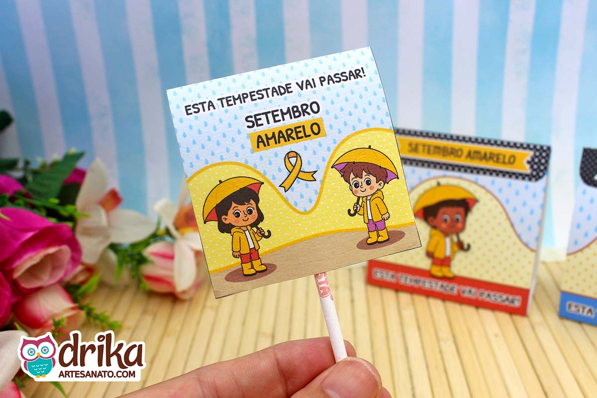 Capinha para Pirulito do Setembro Amarelo: 5 modelos