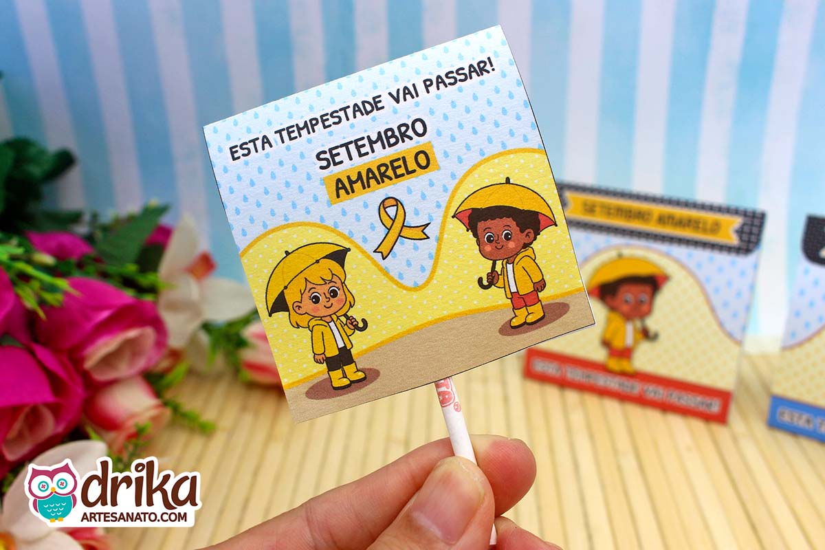 Capinha para Pirulito do Setembro Amarelo: 5 modelos