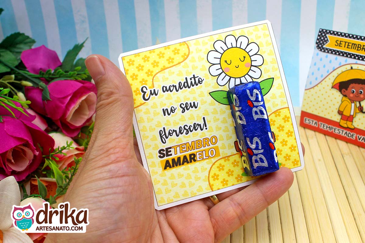 Cartão Porta-bis de Flor do Setembro Amarelo: 8 modelos