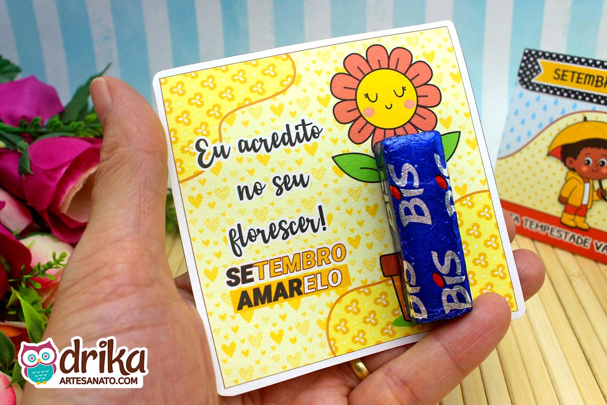 Cartão Porta-bis de Flor do Setembro Amarelo: 8 modelos