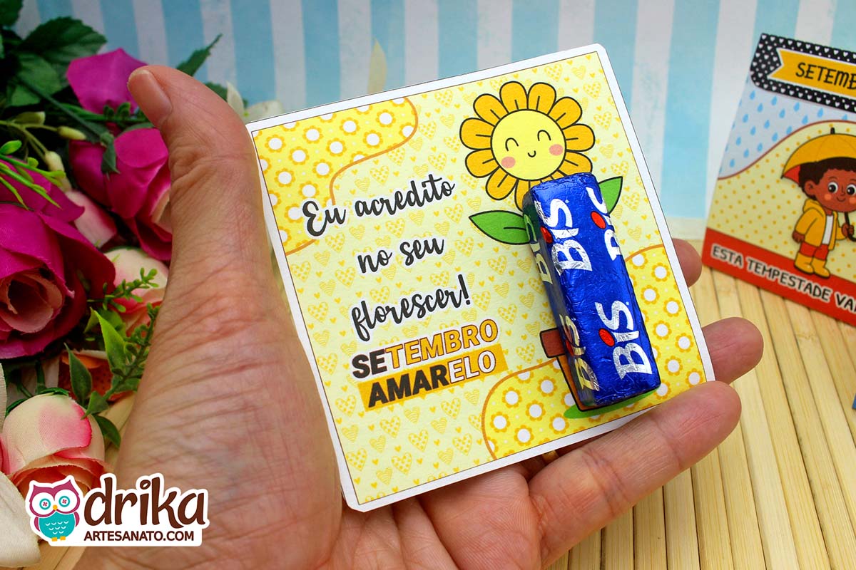 Cartão Porta-bis de Flor do Setembro Amarelo: 8 modelos