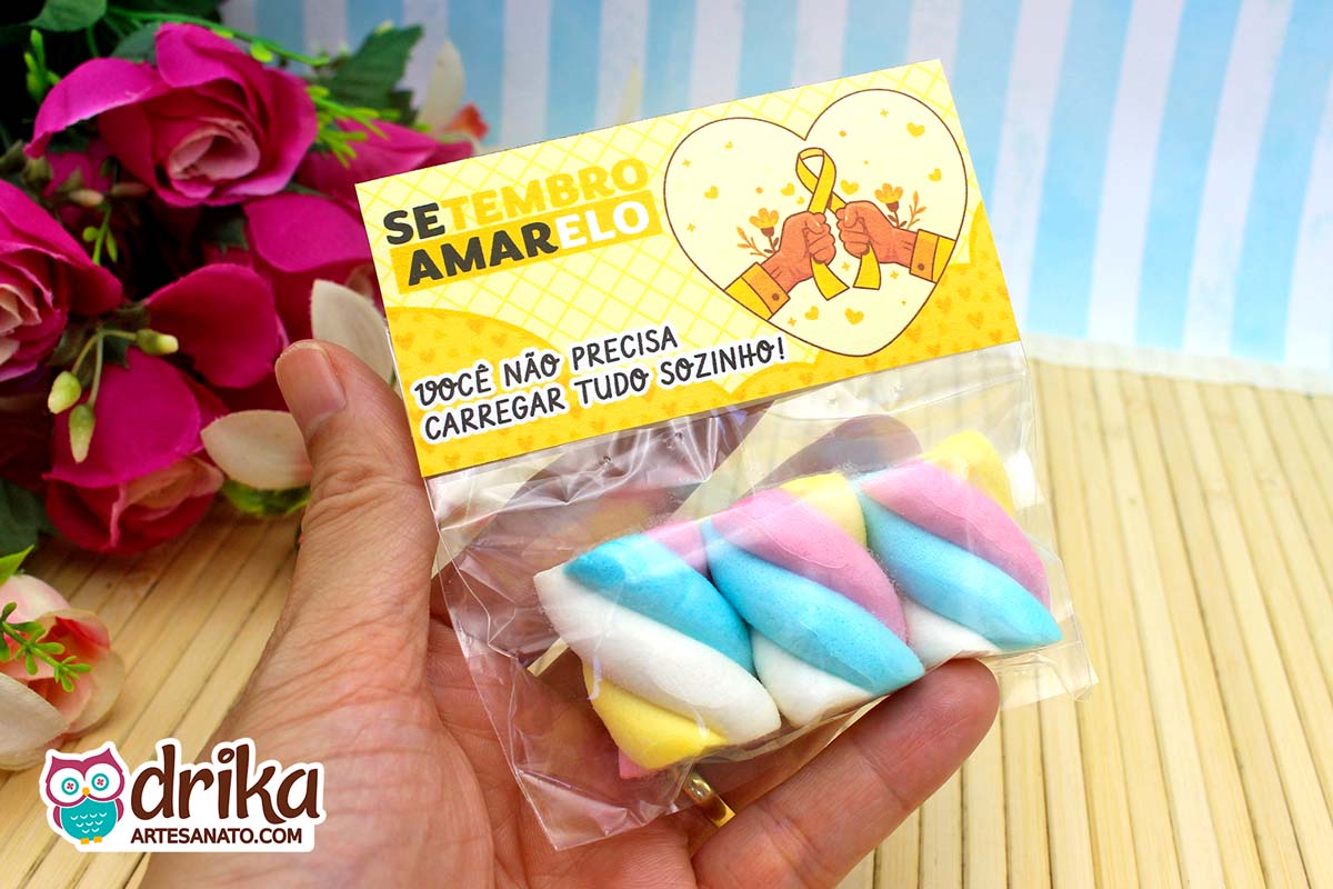 Lapela para Saquinho do Setembro Amarelo: 8 modelos