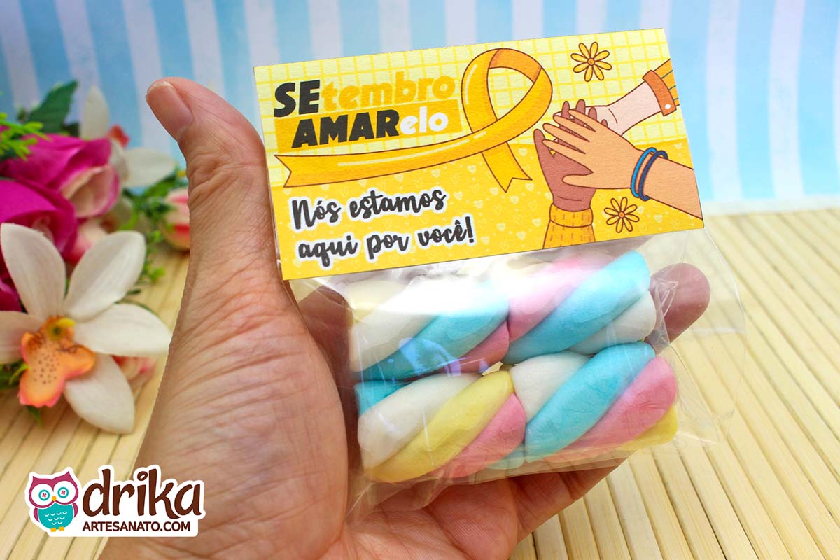 Lapela para Saquinho do Setembro Amarelo: 8 modelos