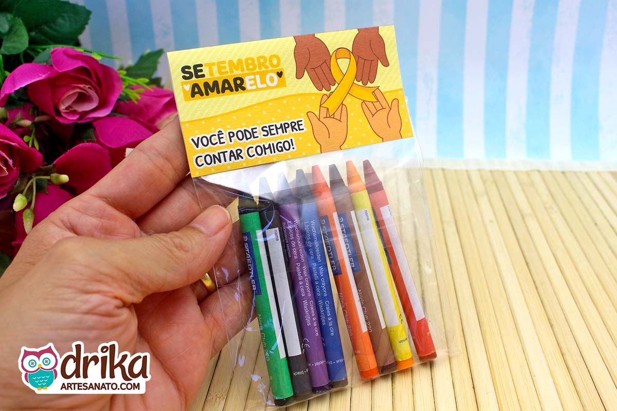 Lapela para Saquinho do Setembro Amarelo: 8 modelos
