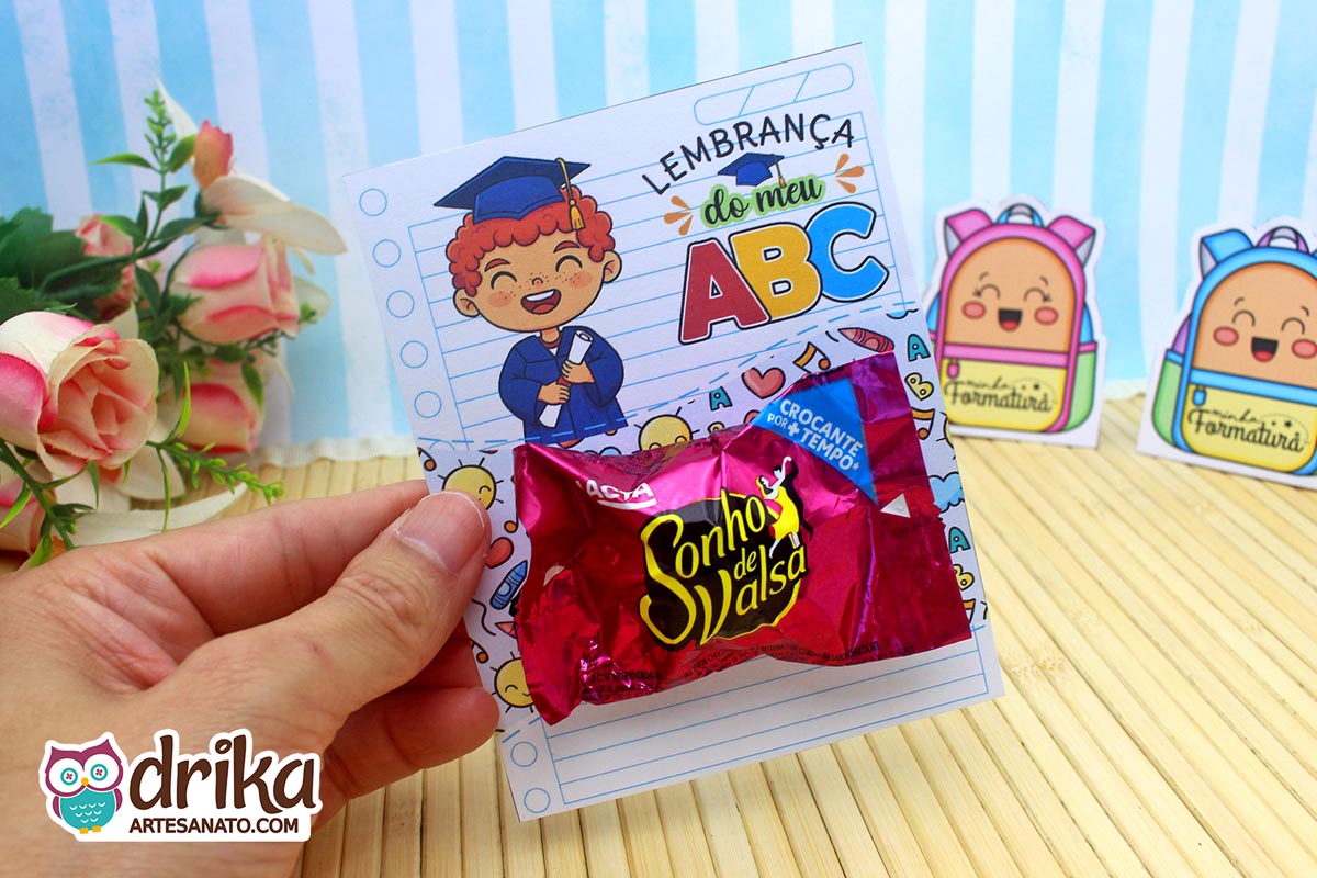 Cartão Porta-bombom Meninos: 5 modelos de Formatura ABC