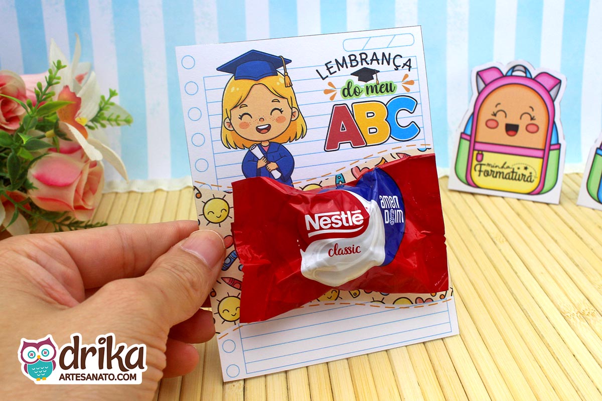 Cartão Porta-bombom Meninas: 5 modelos de Formatura ABC