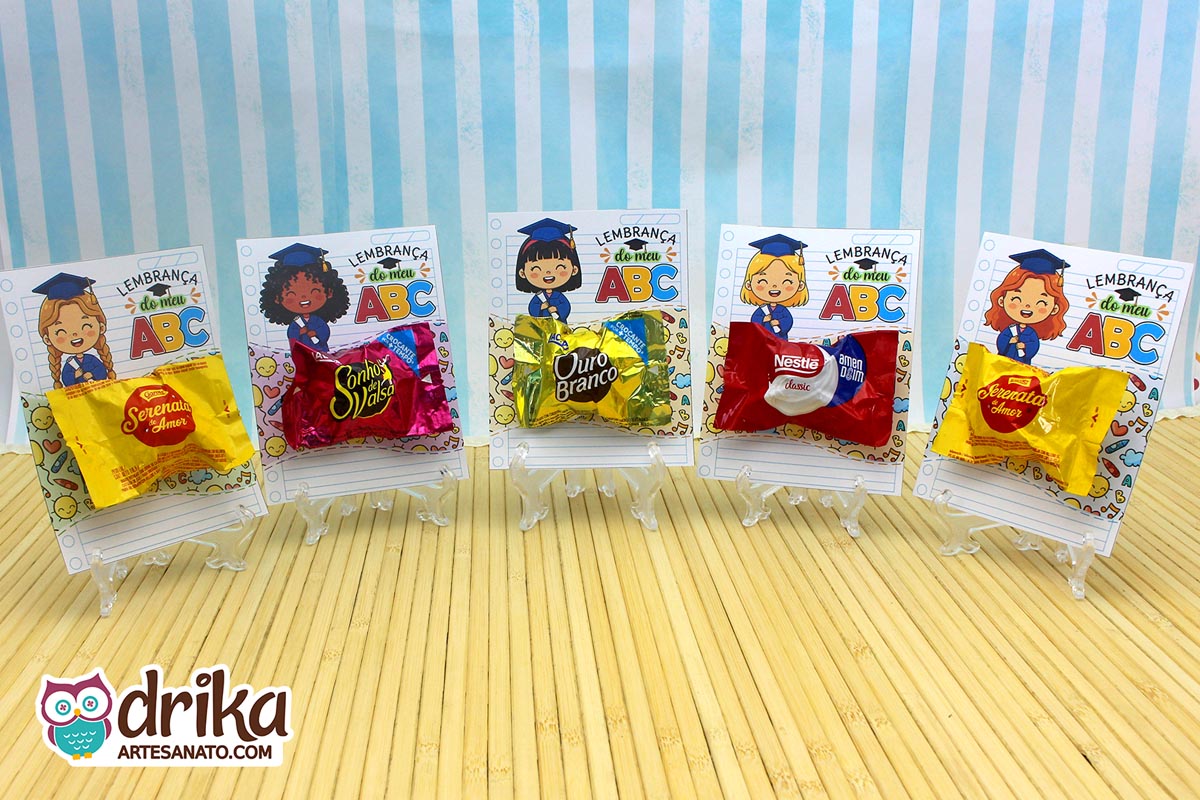 Cartão Porta-bombom Meninas: 5 modelos de Formatura ABC