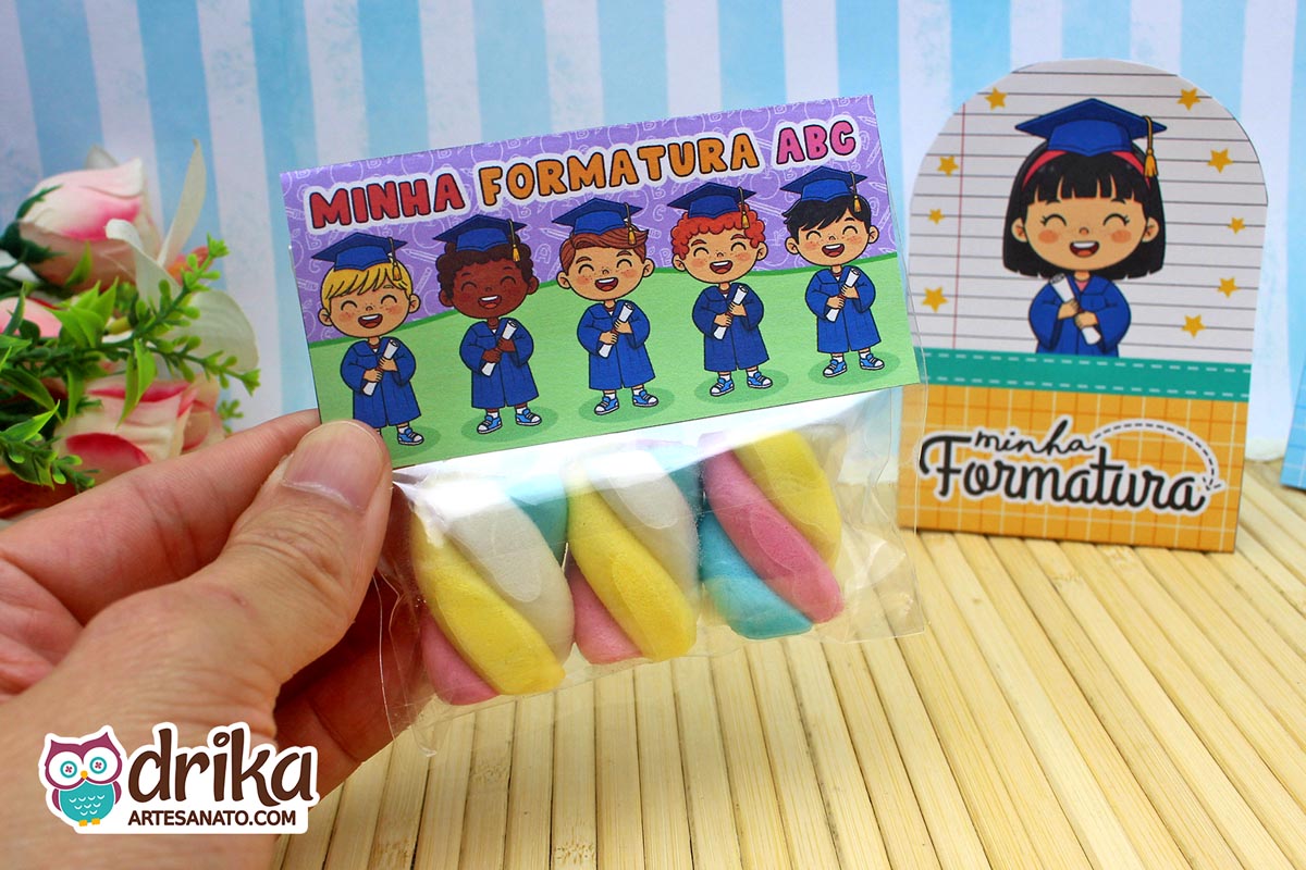 Lapela para Saquinho Meninos: 4 modelos de Formatura ABC