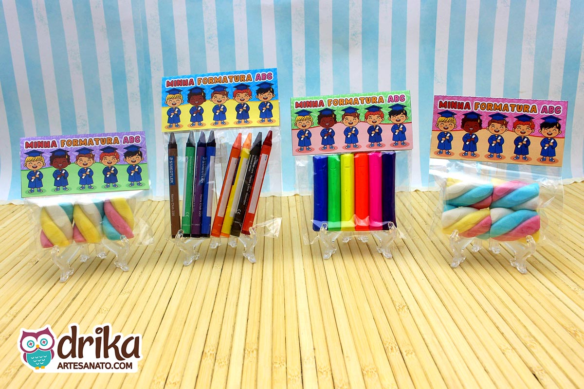 Lapela para Saquinho Meninos: 4 modelos de Formatura ABC