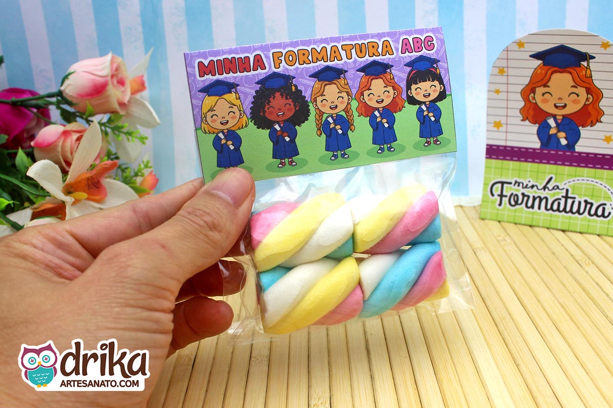 Lapela para Saquinho Meninas: 4 modelos de Formatura ABC