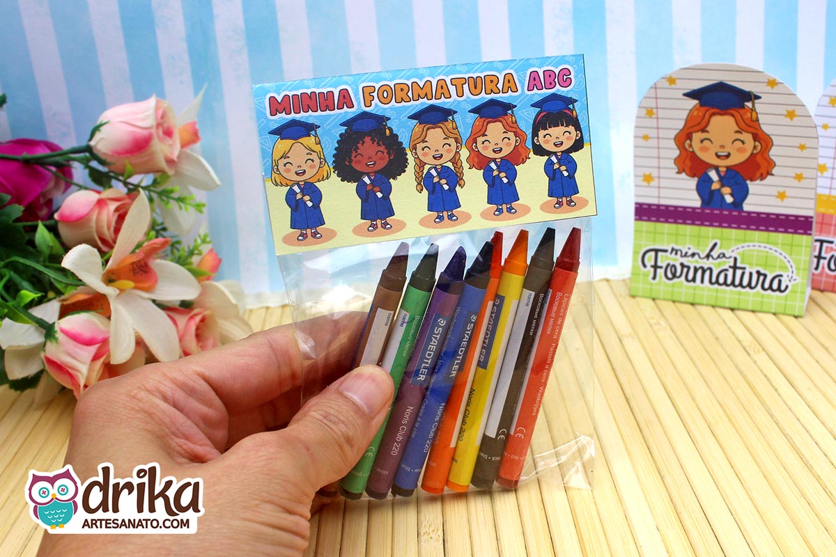 Lapela para Saquinho Meninas: 4 modelos de Formatura ABC