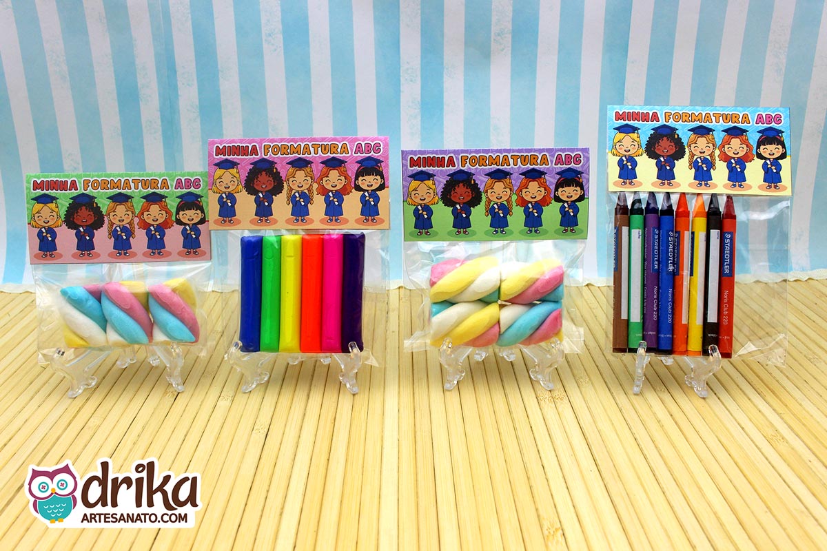 Lapela para Saquinho Meninas: 4 modelos de Formatura ABC