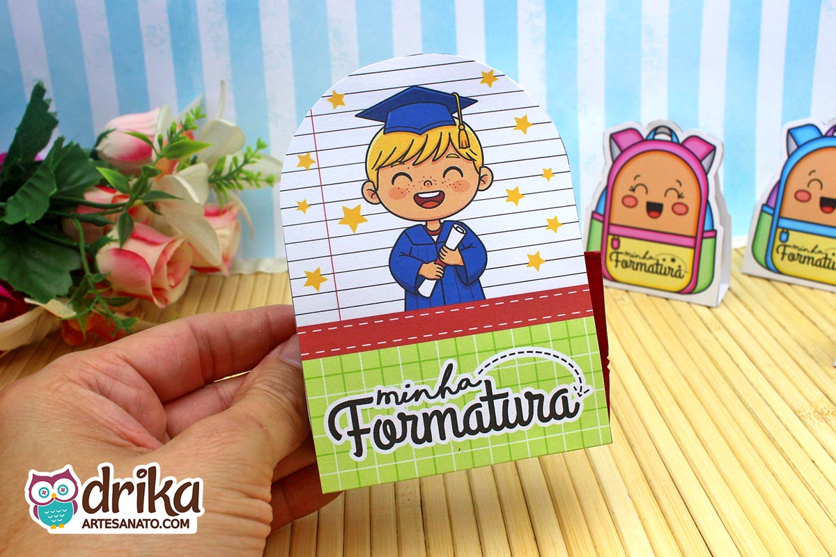 Porta-bombom Meninos Cute: 5 modelos de Formatura ABC