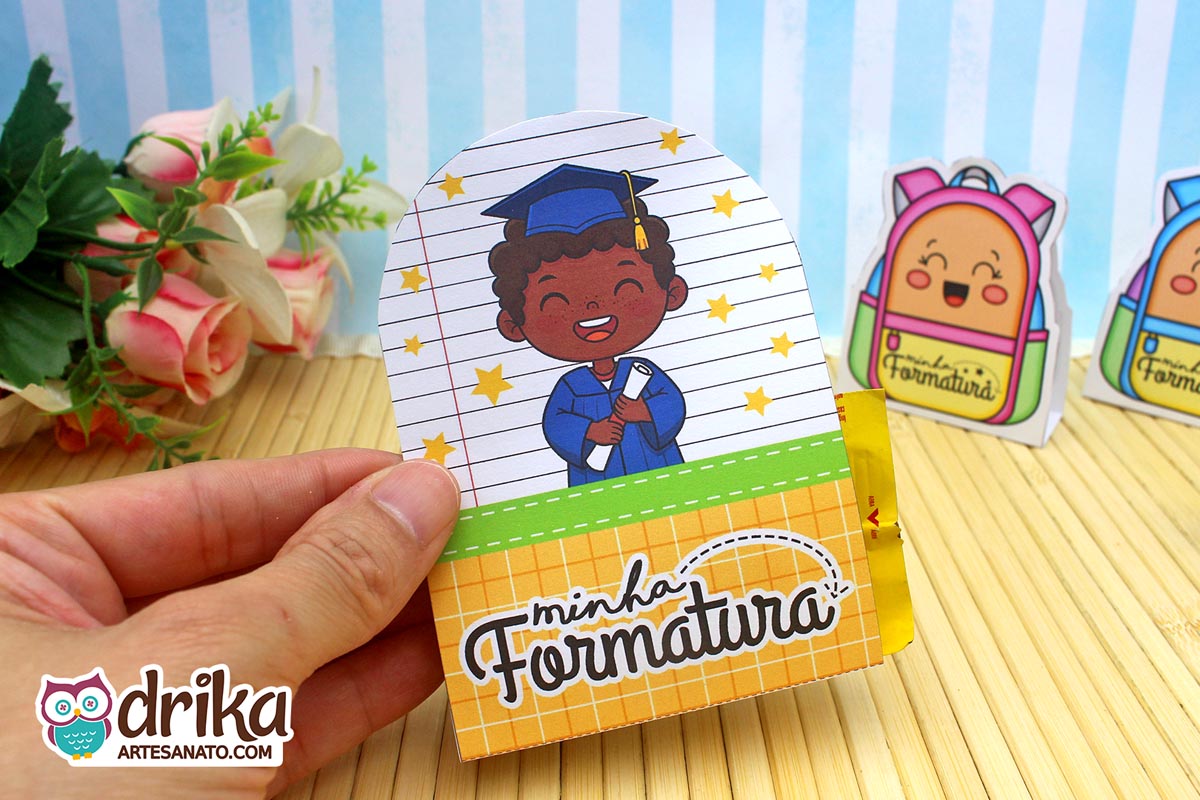 Porta-bombom Meninos Cute: 5 modelos de Formatura ABC