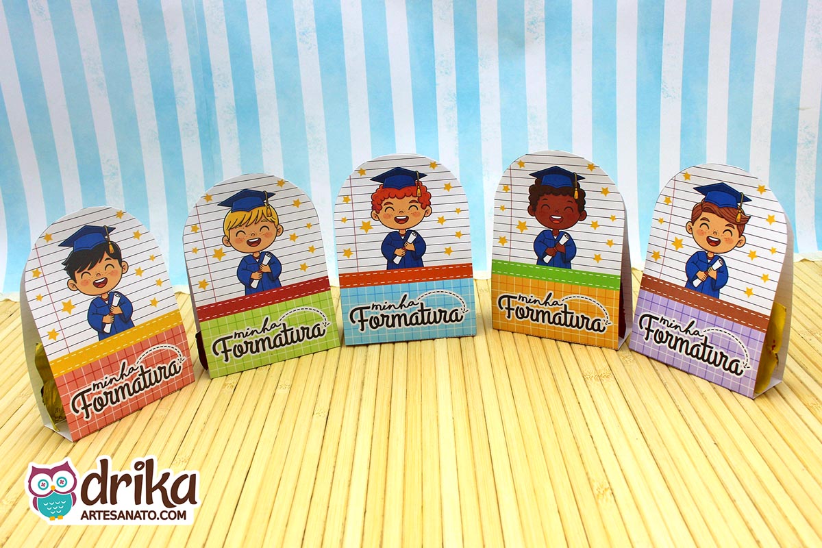 Porta-bombom Meninos Cute: 5 modelos de Formatura ABC