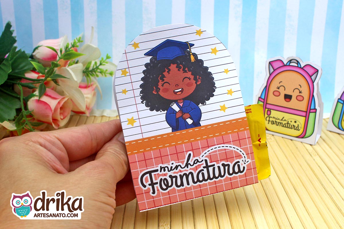 Porta-bombom Meninas Cute: 5 modelos de Formatura ABC